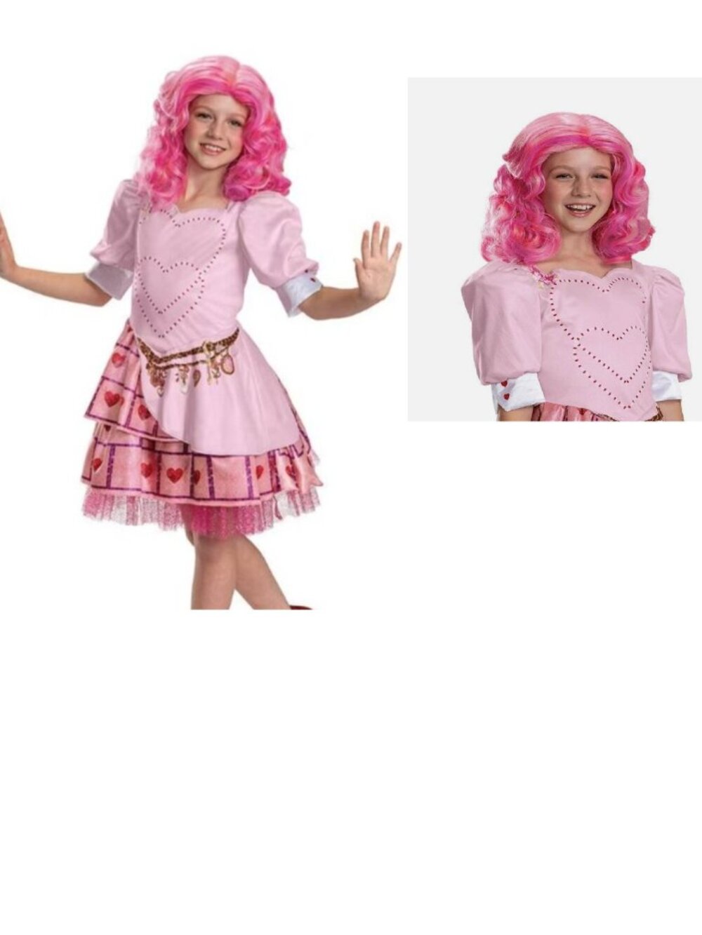 Descendants Bridget & WIG 10/12 Halloween Costume Disney Queen of Hearts Girls